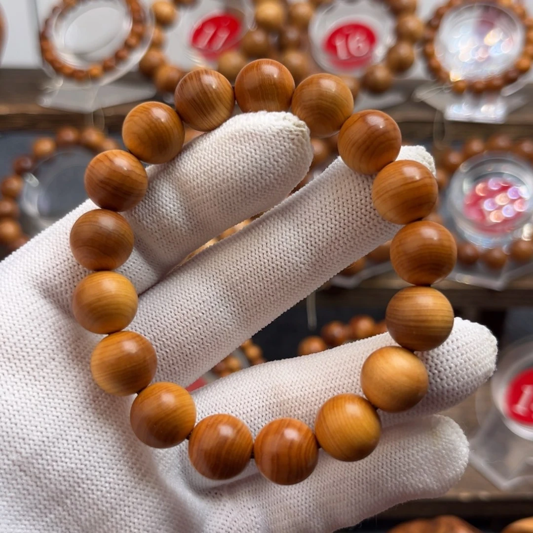 柏木（崖柏）手串/手链12红油蚕丝纹