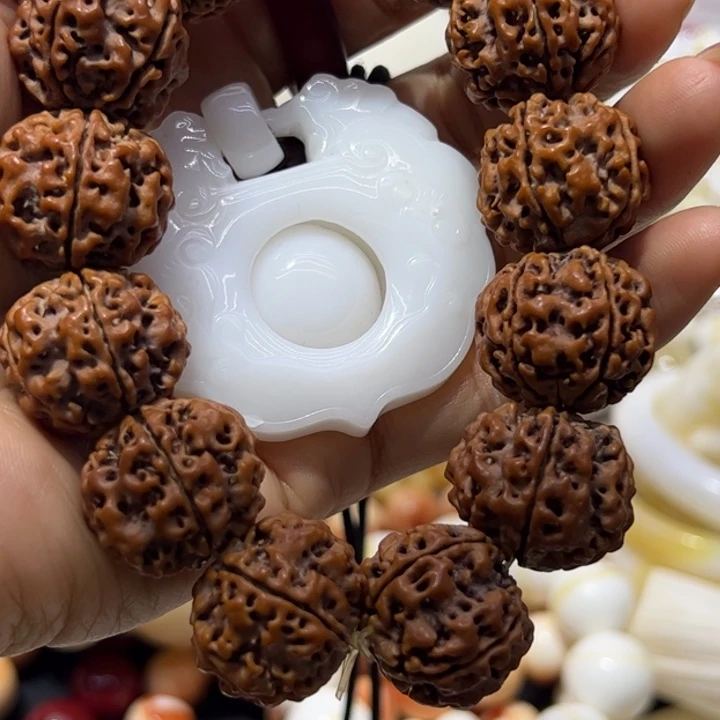 核桃手串/手链高冰锁大白