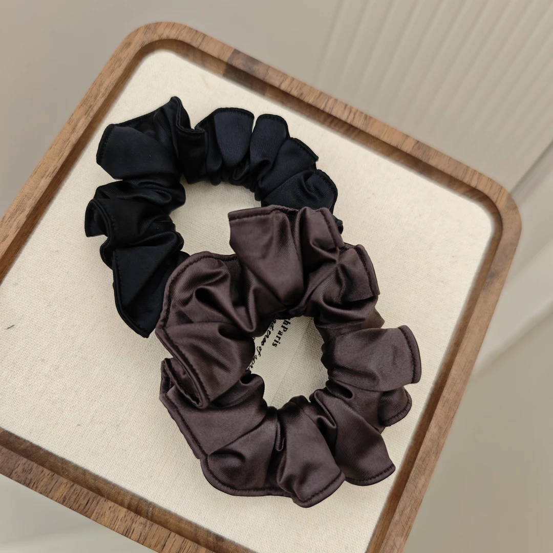 日韩同款高级感发饰绳皱褶缎面大肠发圈ins少女丸子头绳扎发皮筋