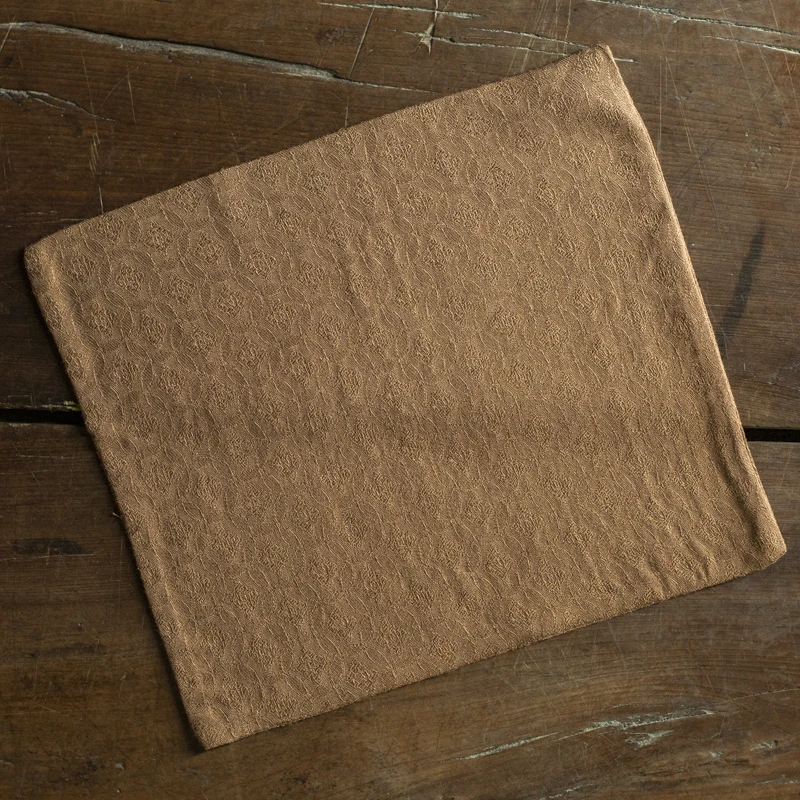 阿茶 钱纹咖色棉布茶巾（V1147）23mm*20mm