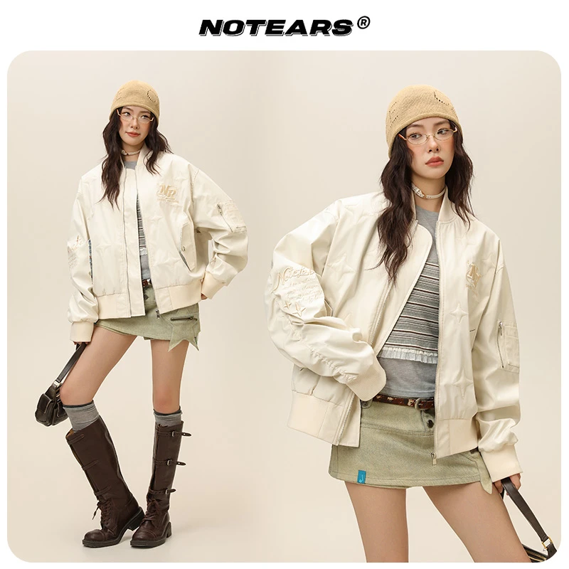 NOTEARS/没有眼泪 美式复古机车风潮流休闲夹克情侣款外套6662