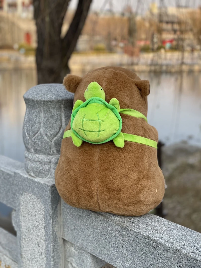 玩具轻松熊绿头娃娃睡觉带乌龟误差2毛绒抱枕卡皮巴拉送闺蜜朋友