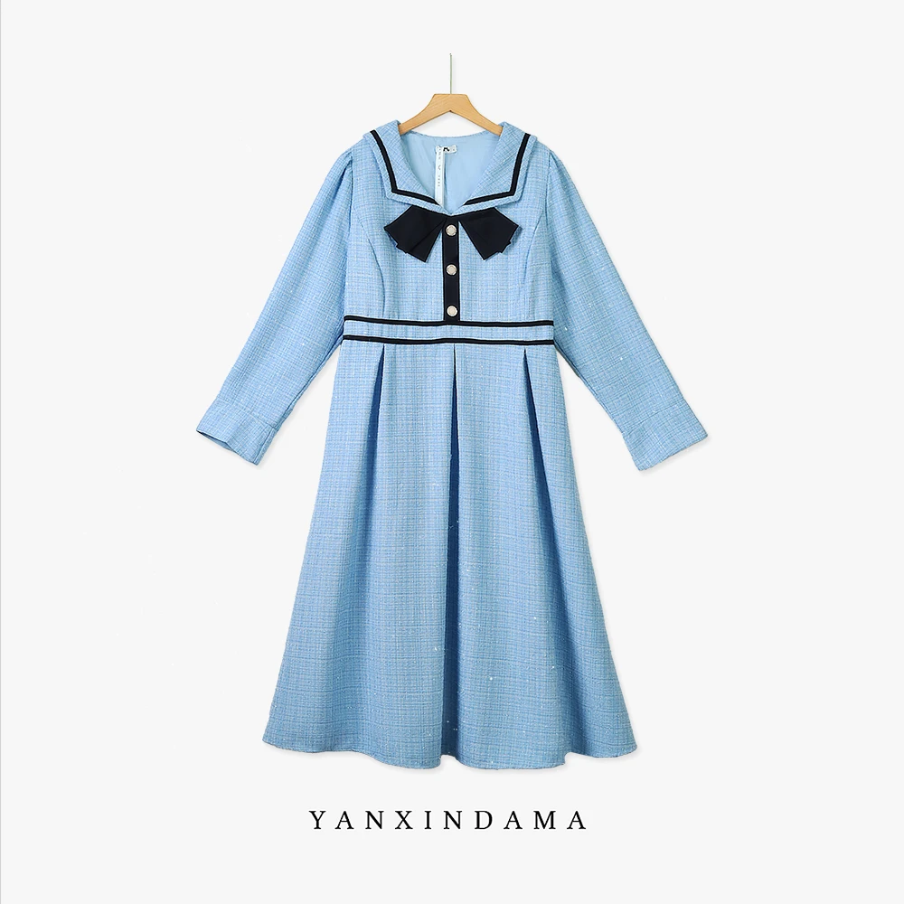 【岩心】大码女装300斤胖MM法式复古小香风高级感收腰连衣裙66629