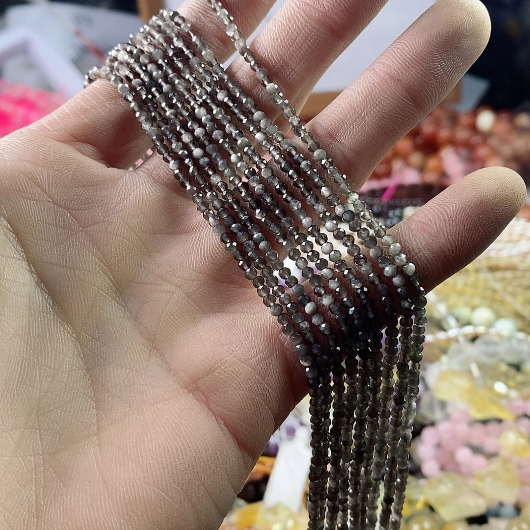 玛瑙/玉髓珠宝半成品未镶嵌一条天然2.3mm银耀石切面