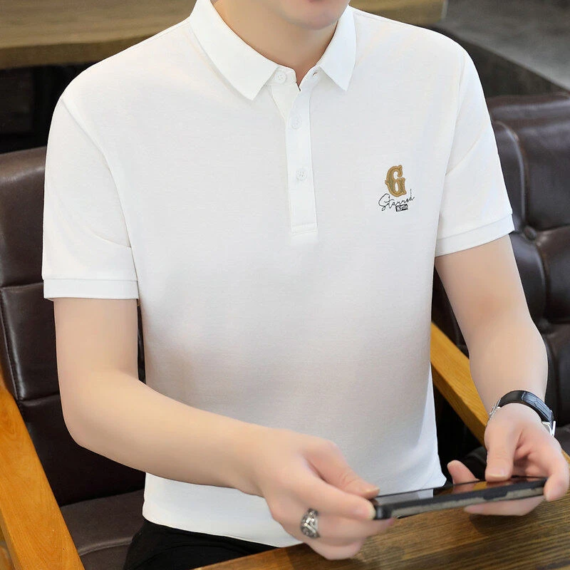 2025夏季休闲商务POLO衫男士潮流时尚舒适短袖T恤打底衫3113