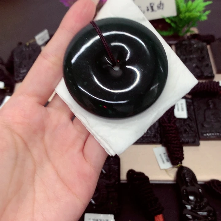 未镶嵌挂件翡翠天然a货钢琴黑挂件