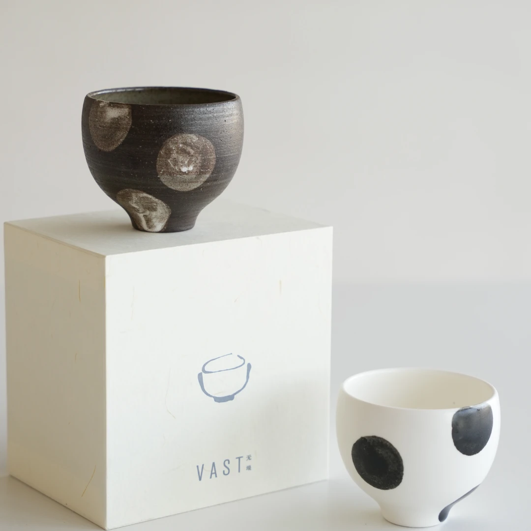 VAST无垠器皿 | 花茶杯咖啡杯手握波点杯可爱简约复古高级新中式