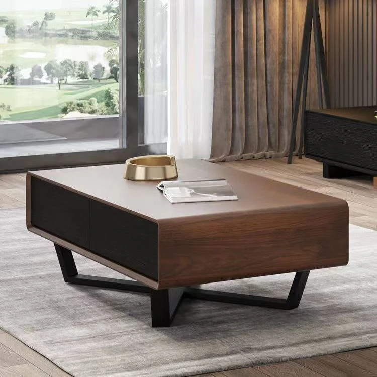 2025新款茶几客厅家用小户型轻奢长方形创意储物黑色茶桌简约现代