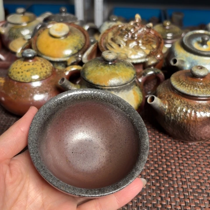 茶杯紫砂老斗笠抔100