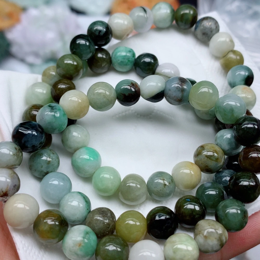 翡翠未镶嵌项链珠子批发