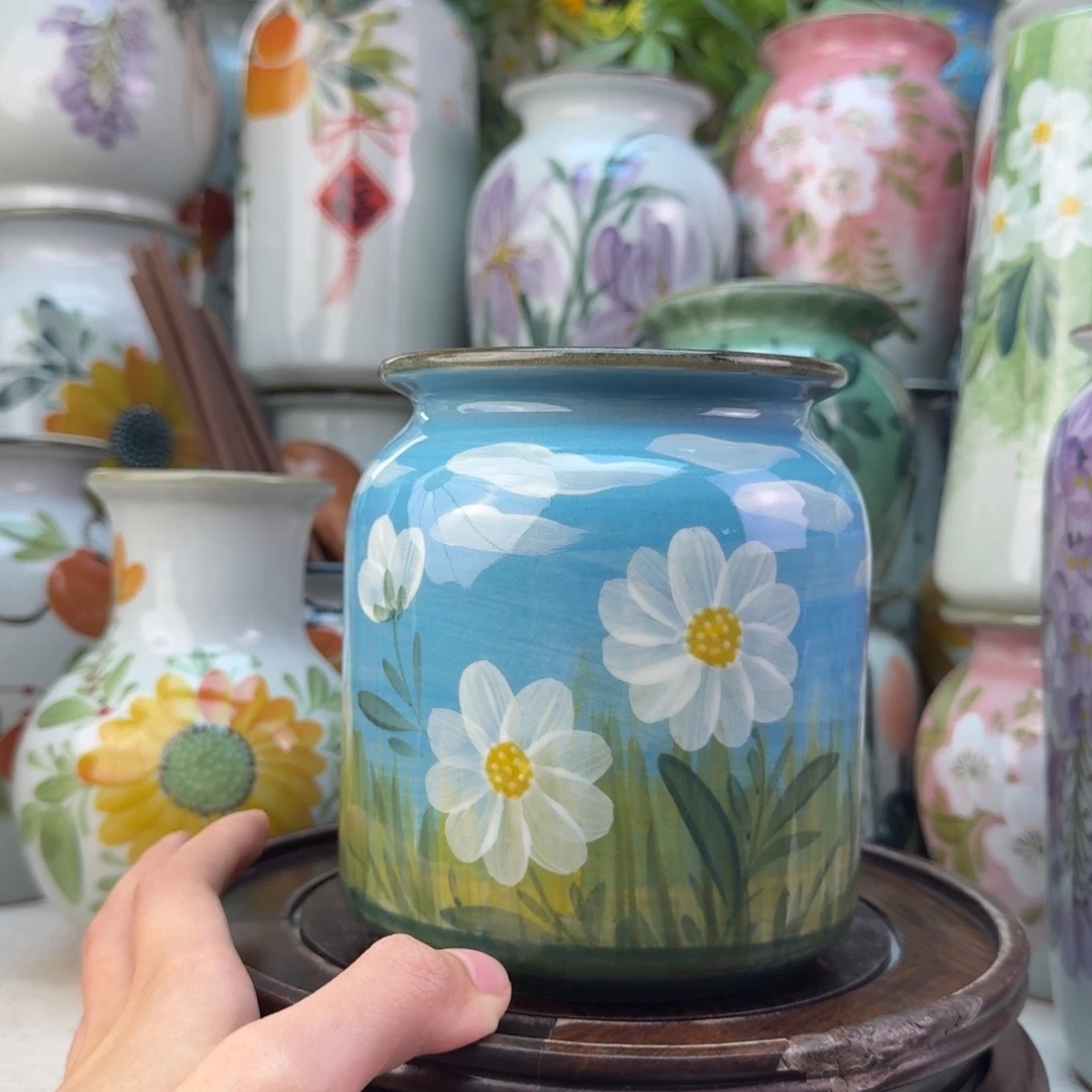 景德镇纯手绘陶瓷花瓶
