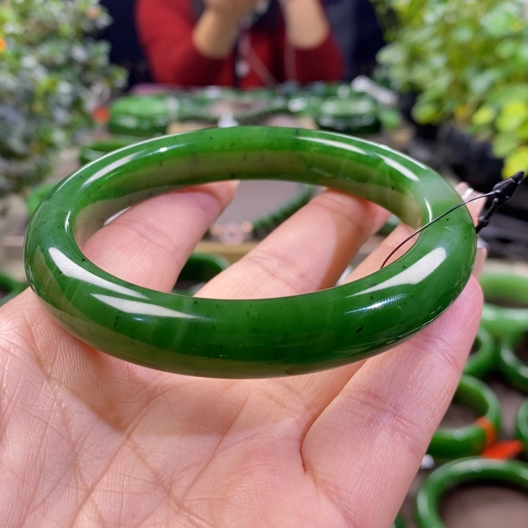 和田玉（碧玉）手镯未镶嵌62 63