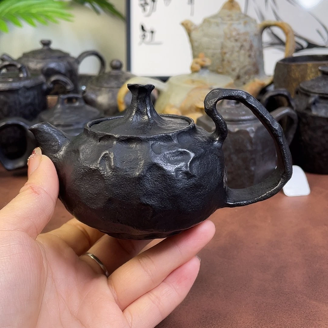 @****@冰碛岩手凿壶茶具