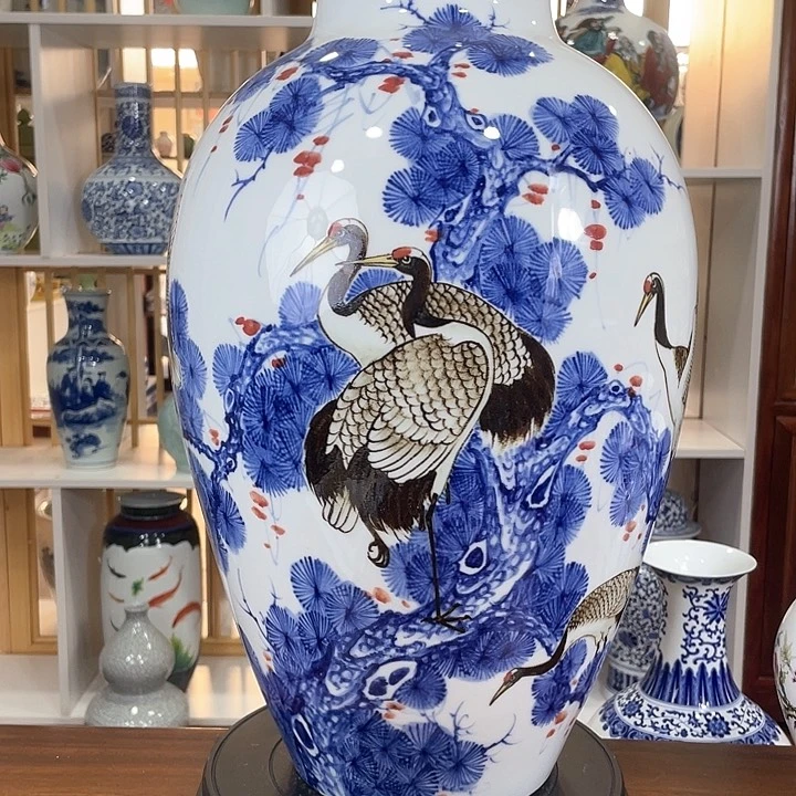 摆件刘杨松鹤延年作品