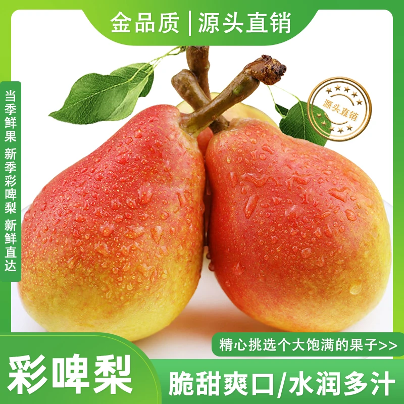 [新品福利]彩啤梨现货新鲜水果3-9斤带箱彩皮梨软梨软糯鲜甜