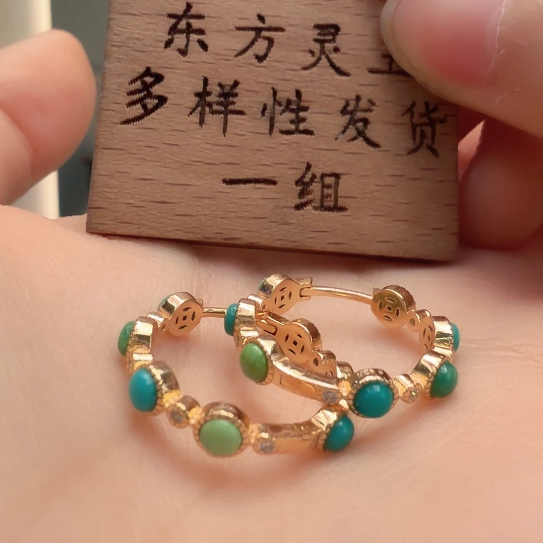 绿松石银S925镶嵌颈饰