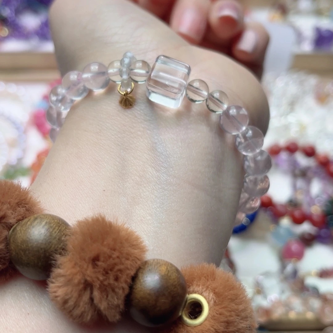 未镶嵌手链水晶粉晶手链