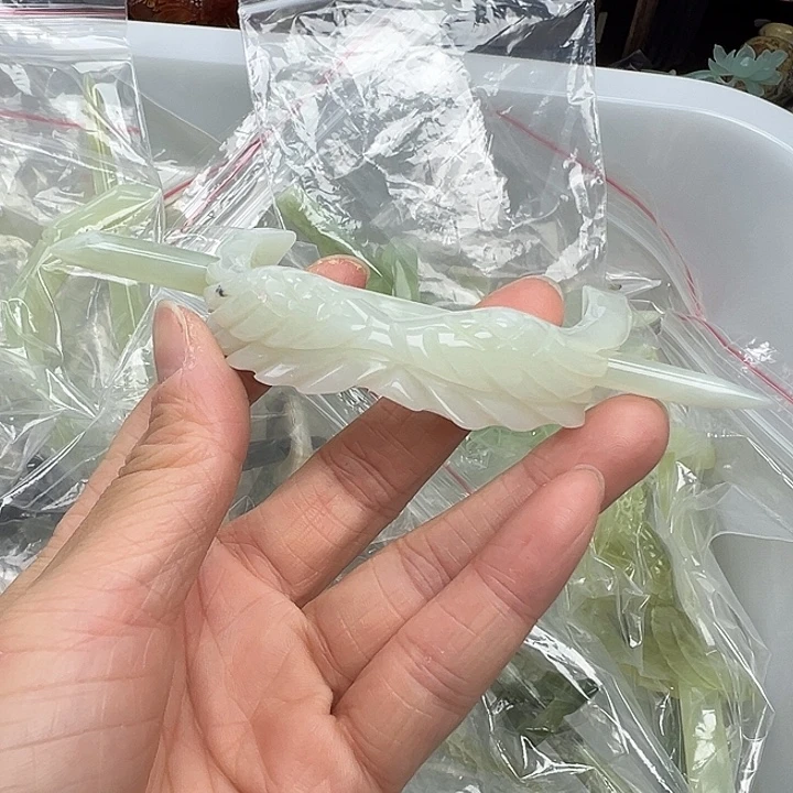 蛇纹石玉未镶嵌发簪