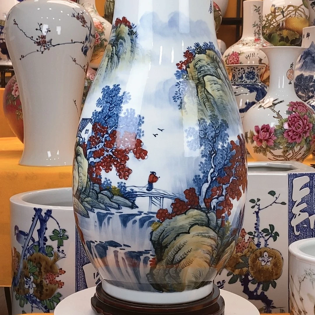 摆件圆***橙景德镇陶瓷福筒