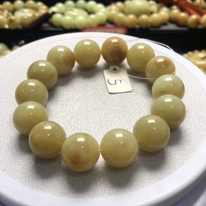 和田玉手串未镶嵌卡16