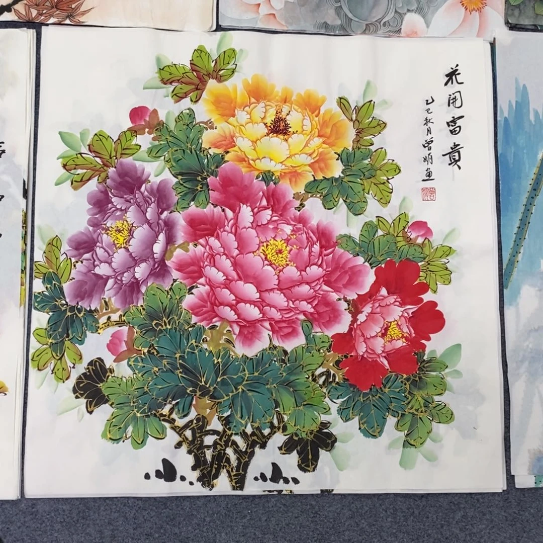 国画尺寸70✖️70精品斗方手绘画