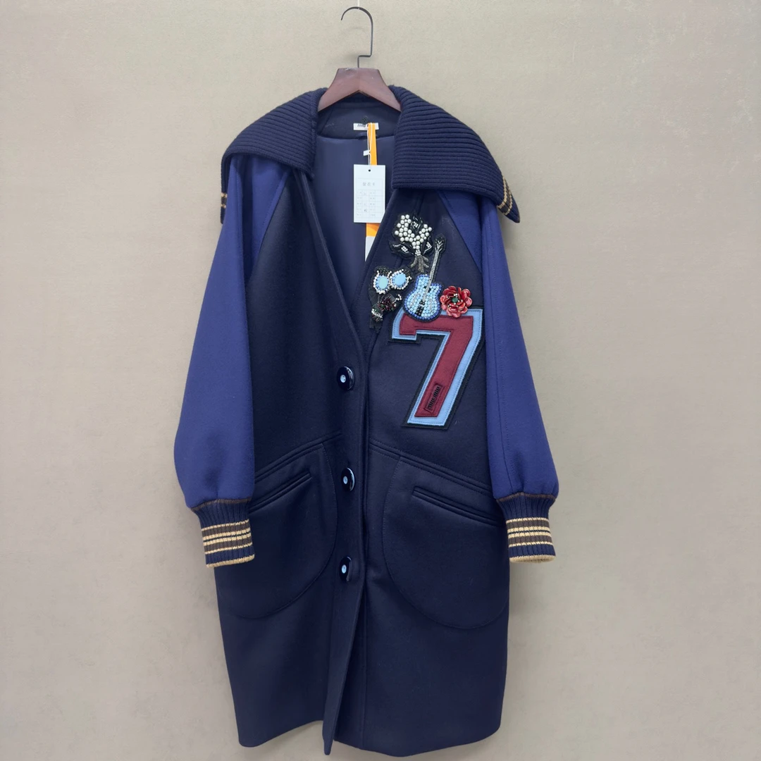 99新 MIU MIU/缪缪 长款棒球开衫外套36码 cl01391
