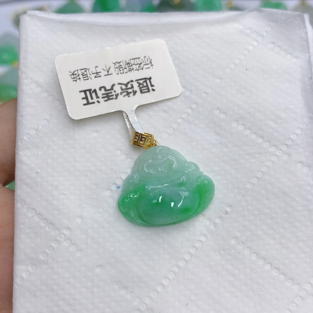 翡翠18K金镶嵌颈饰洛*娘翡翠