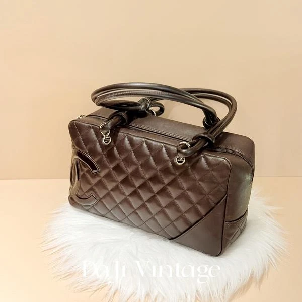 大吉中古/Chanel棕色康鹏枕头包