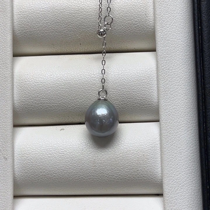 颈饰银S925镶嵌海水珍珠9-10mm 4号