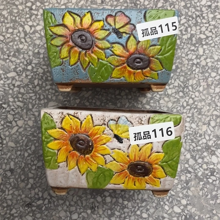 粗陶材质多肉花盆115。116