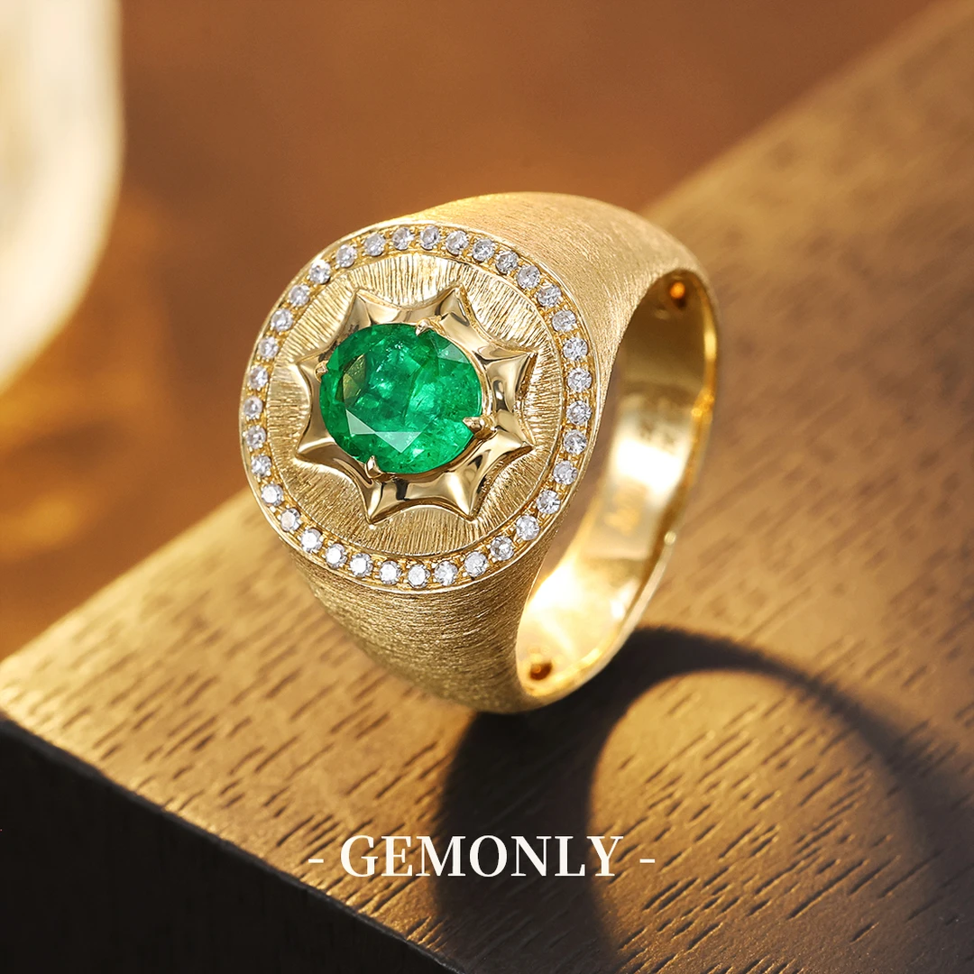 GEMONLY｜18K金天然祖母绿戒指0.78ct