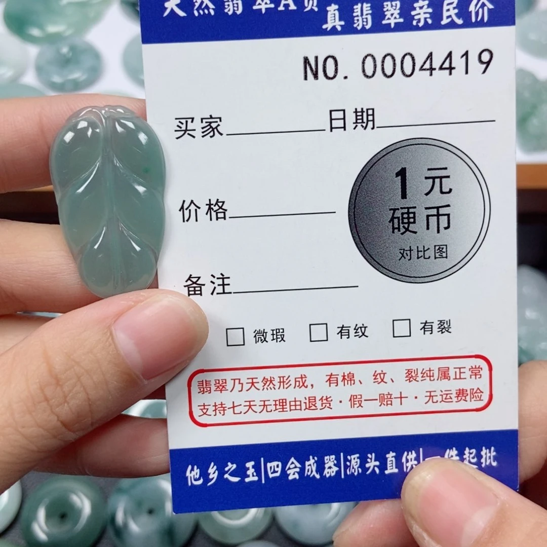 颈饰未镶嵌翡翠天然翡翠叶子