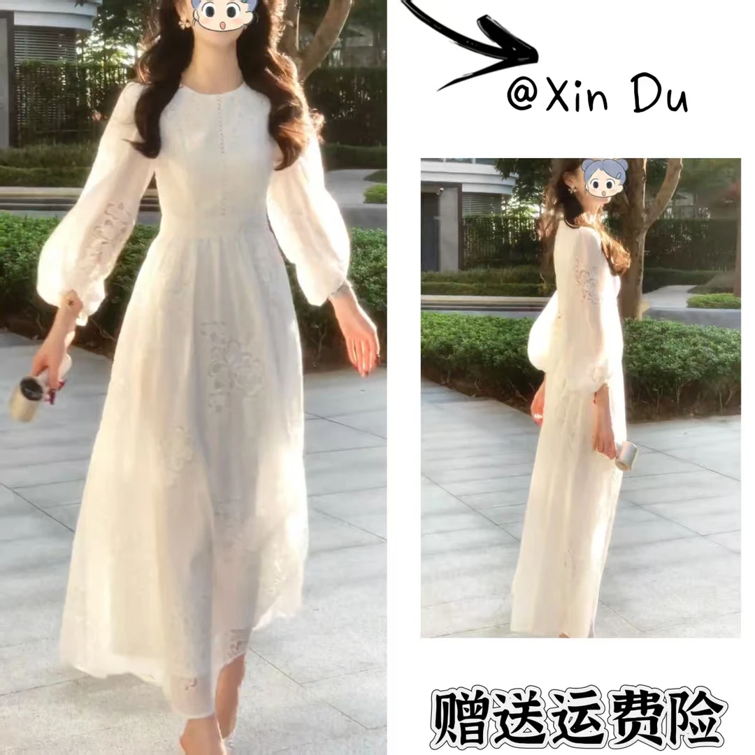 2025秋季新款时尚显瘦气质女士网红洋气连衣裙百搭款D23450