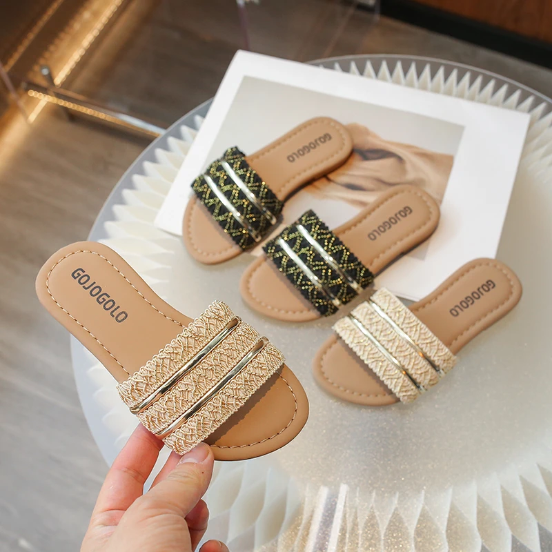 女童童鞋鞋子韩版时尚拖鞋外穿夏季新款女孩小香风网红户外凉拖