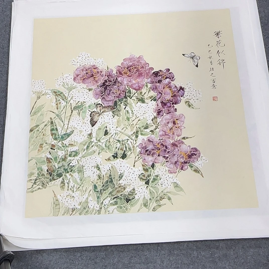 国画68*68纯手绘于往之