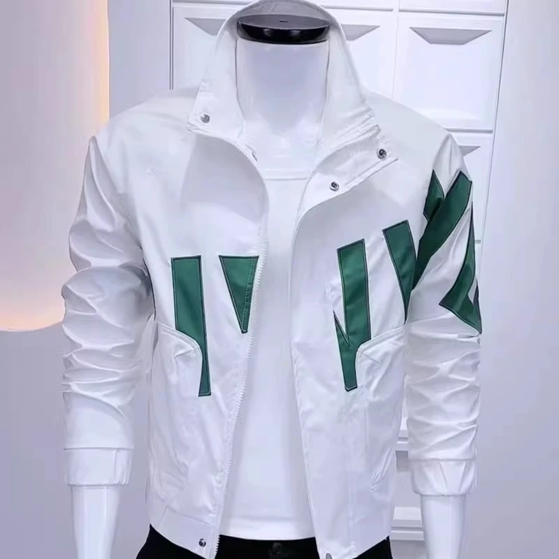 时尚春秋新款男士夹克外套韩版修身高级感休闲百搭帅气潮牌上衣男