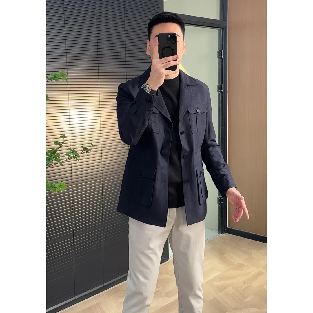 257003男士经典款猎装风衣