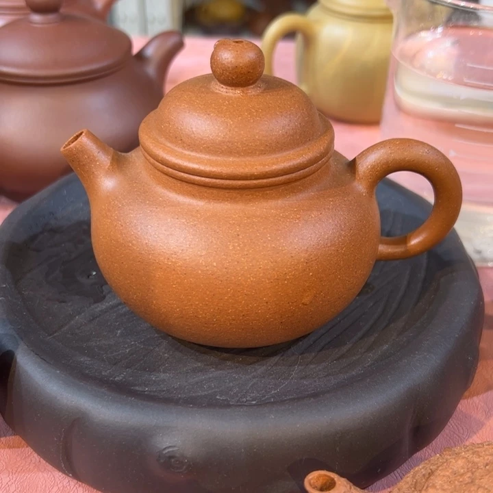 紫砂茶壶五彩段容天200cc