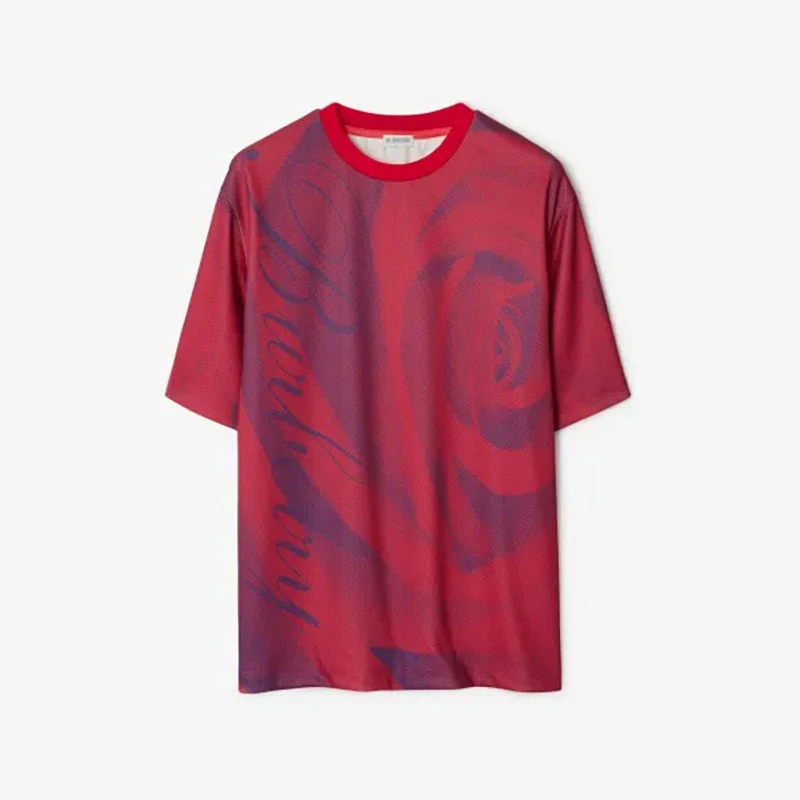 未使用 BURBERRY/博柏利 Logo玫瑰印花圆领短袖T恤 男女同款