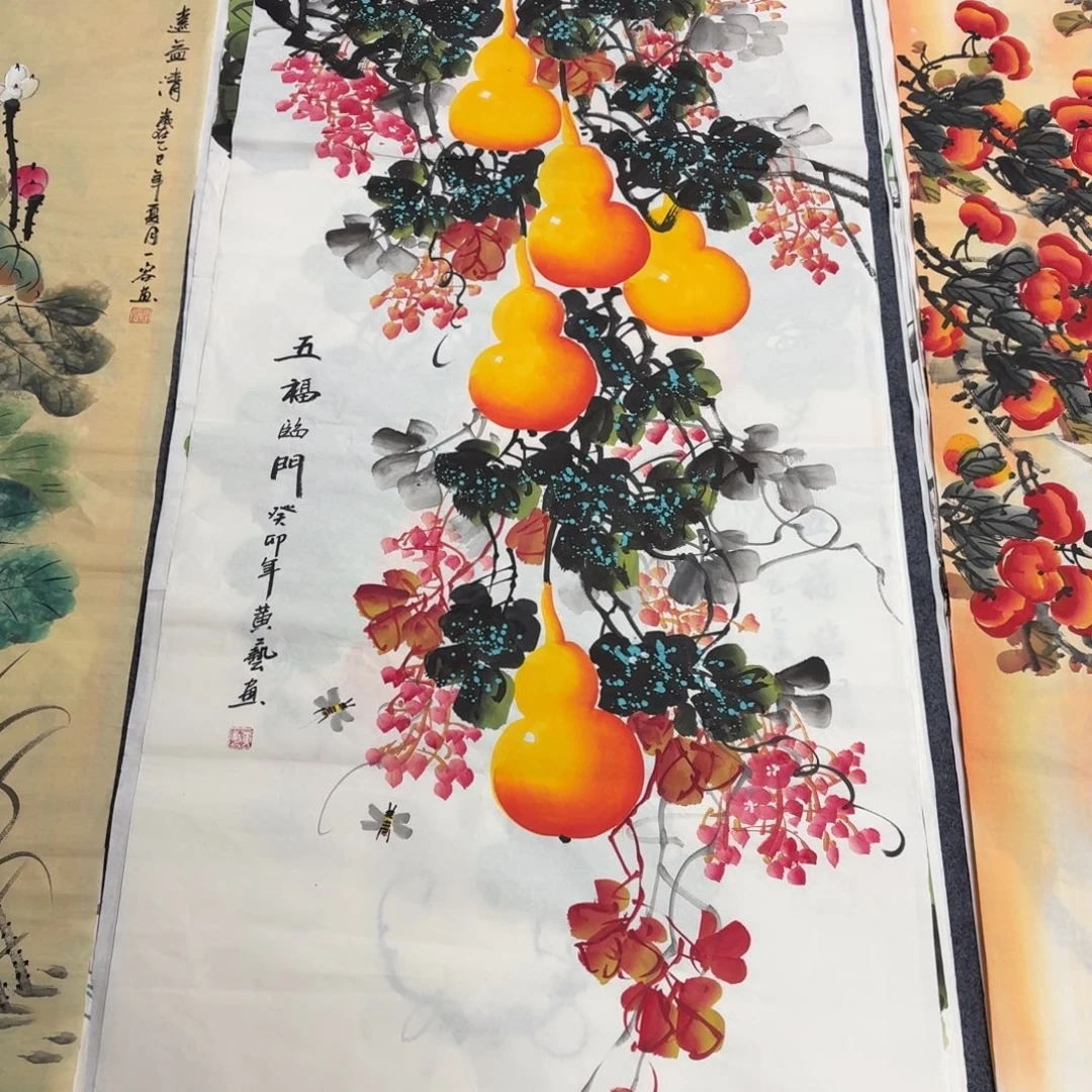 国画140×70手绘画画画