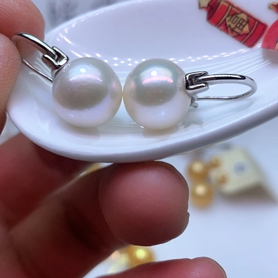 淡水珍珠耳饰银S925镶嵌