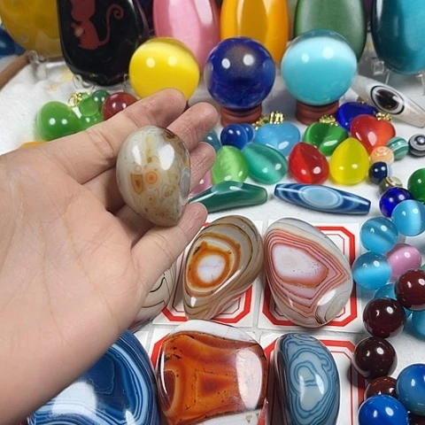 玛瑙/玉髓耳钉未镶嵌