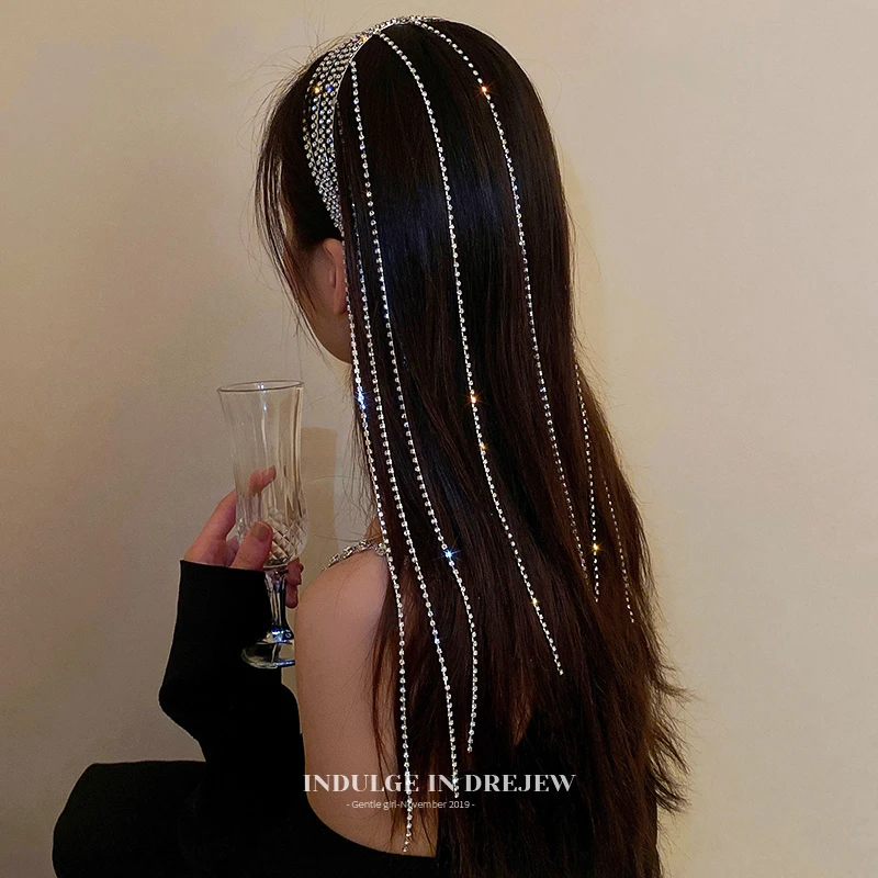 流苏发箍网红2025年新款仙女水钻头箍发捆发卡高级感夏季压发头饰