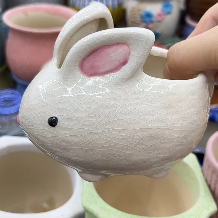 多肉绿植陶瓷花盆9.9包邮，有孔