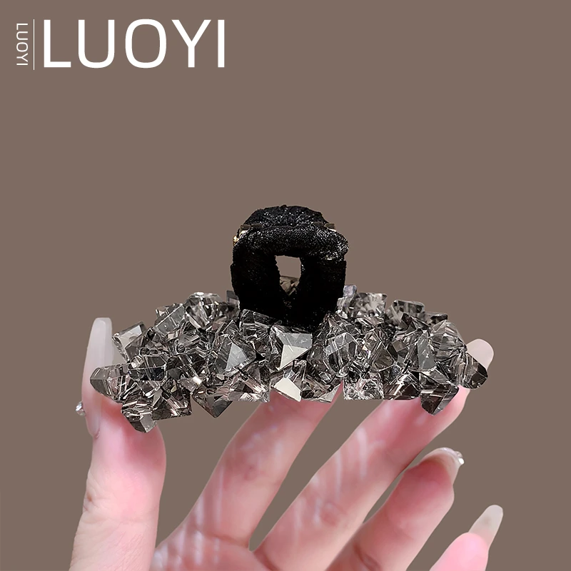 7厘米2025新款闪钻水晶发夹女后脑勺半扎发抓夹高级感鲨鱼夹头饰