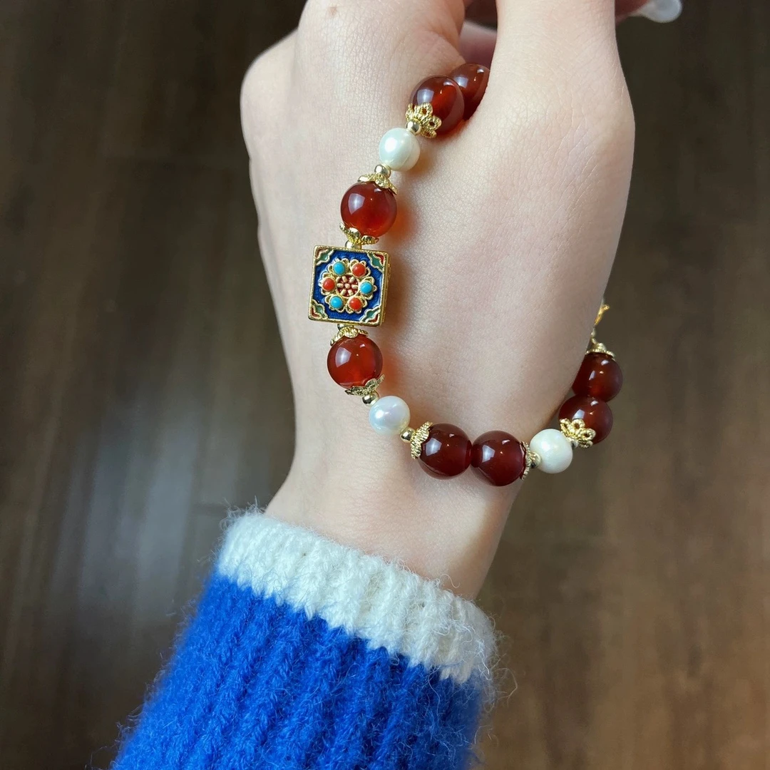 十里间【希望红】甜美气质红玛瑙好运手链百搭手串