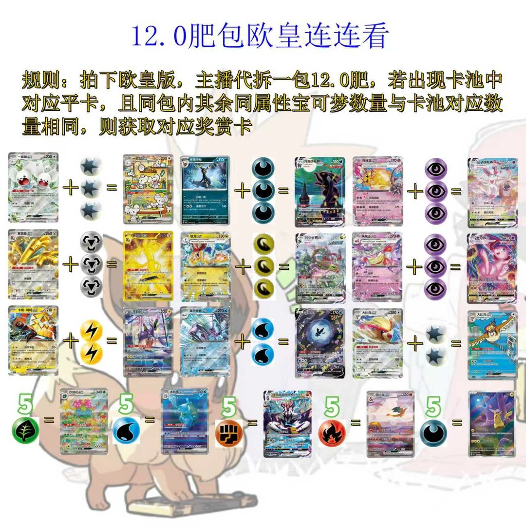 【12.0肥包连连看】神奇宝贝12.0 简中瘦包5张装肥