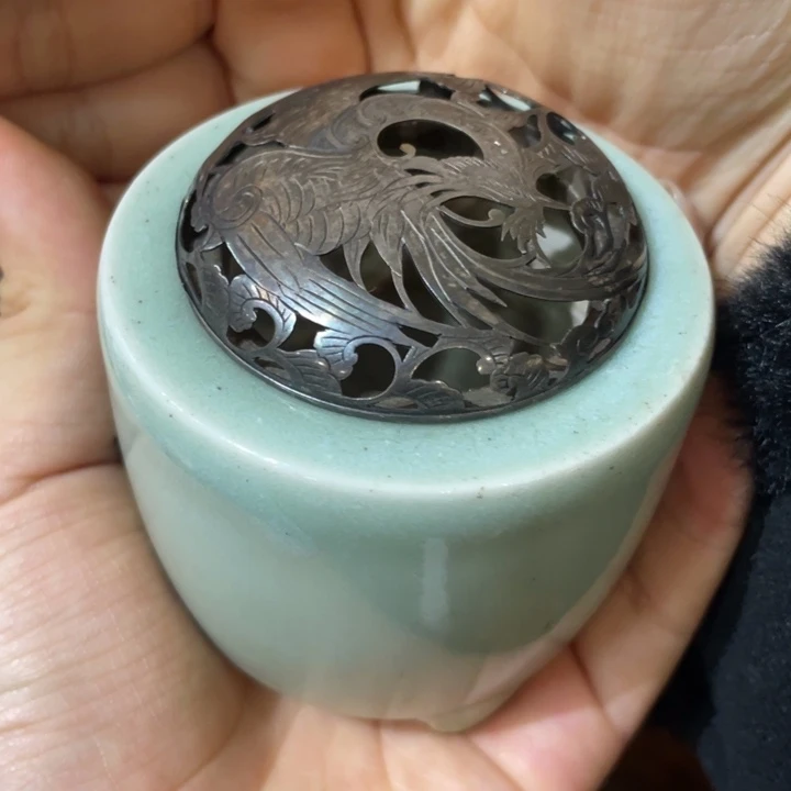 青瓷香炉茶道具摆件摆件