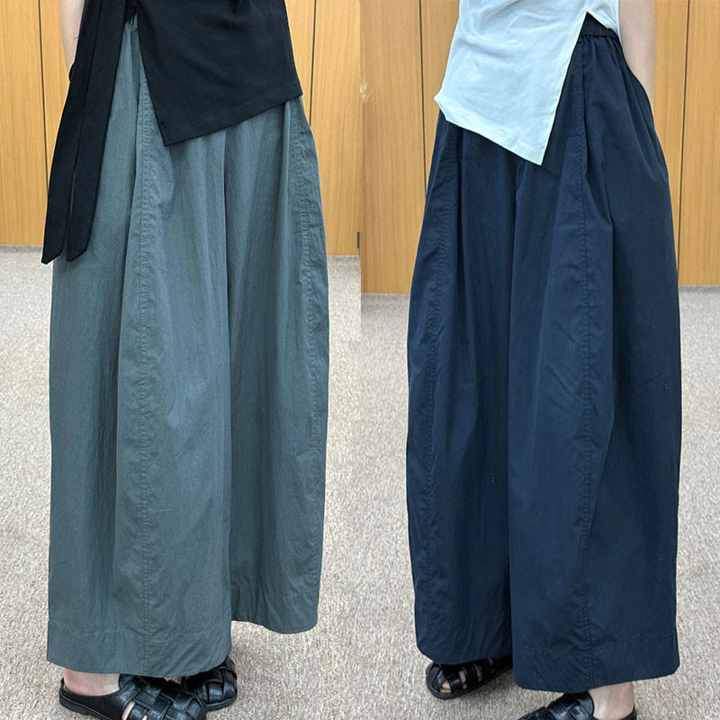 微胖妹妹mm松紧休闲丑萌裤超薄赫本裤夏季韩版三本直筒阔腿裤九分