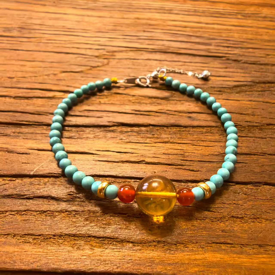 绿松石湖泊手链 珠径3.5mm